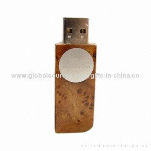 Wooden 64GB USB Flash Drive, Free Logo Cost, Uses Branded A Grade Microchips